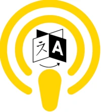 Combined podcast and translation icon
